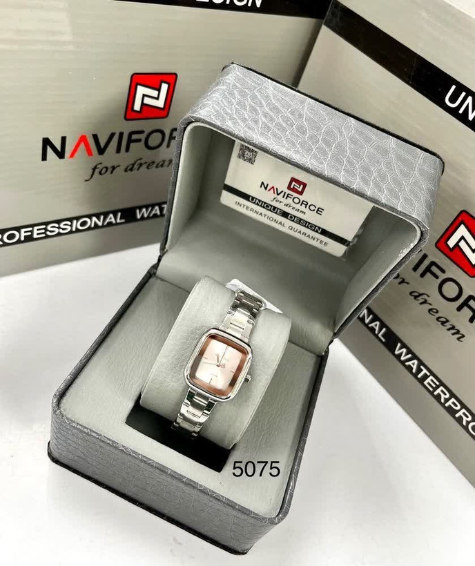 ساعت مچی زنانه نیویفورس (Naviforce) مدل 5075 - ضد آب صفحه سفید
