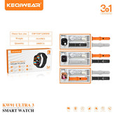 ساعت هوشمند برند KEQIWEAR مدل KW91 ULTRA3 دارای 3 بند